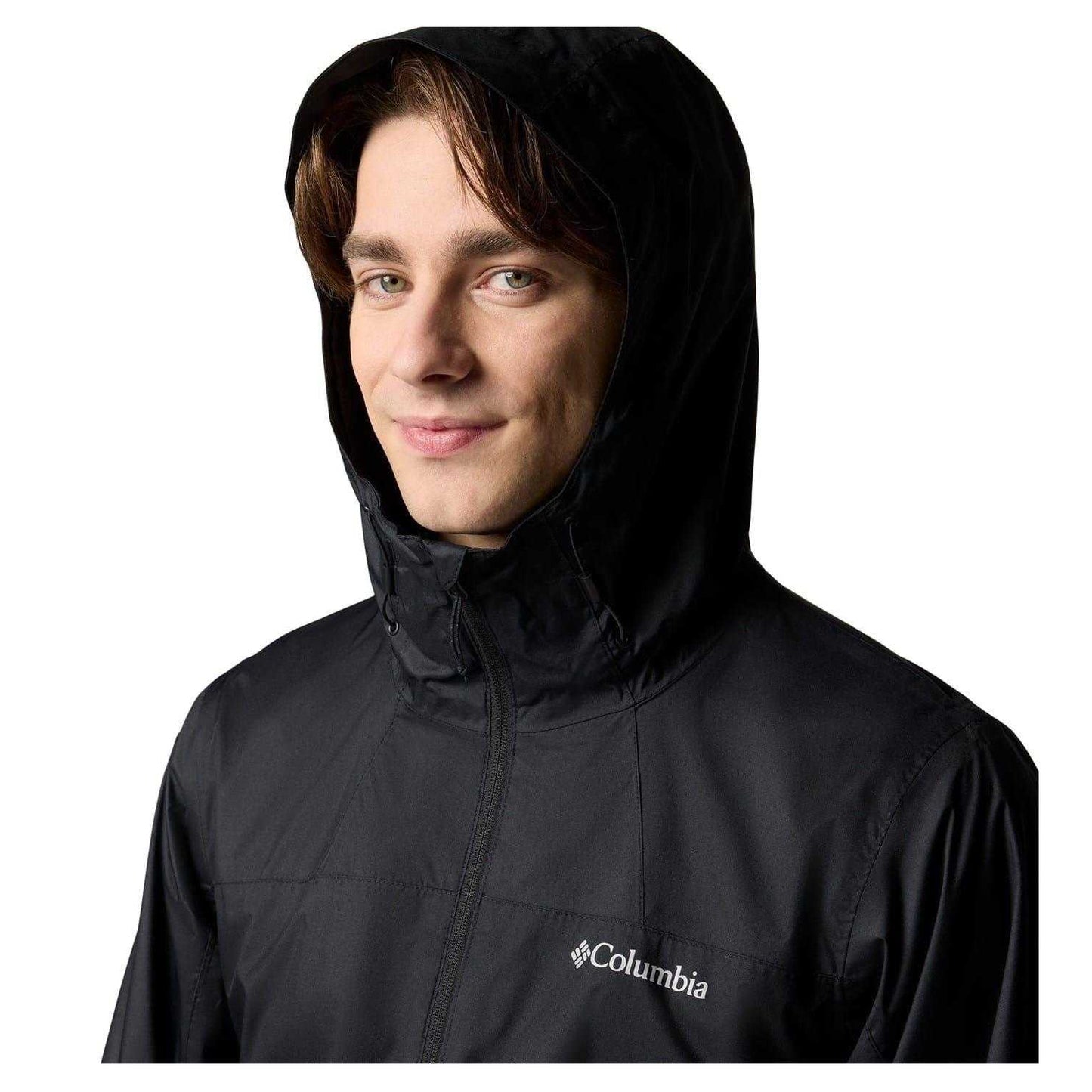 Black - Side - Columbia Mens Zip Pocket Raincoat