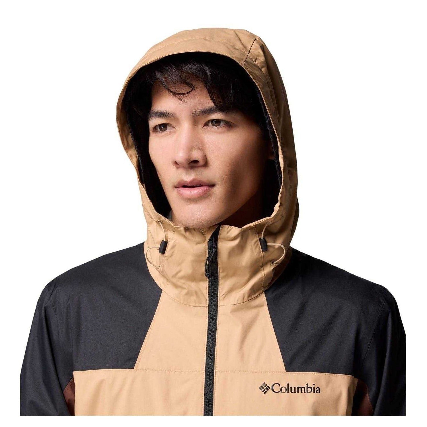 Tobacco - Side - Columbia Mens Zip Pocket Raincoat