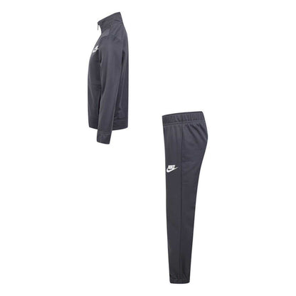 Grey-White - Side - Nike Boys Swoosh Polyester Tracksuit