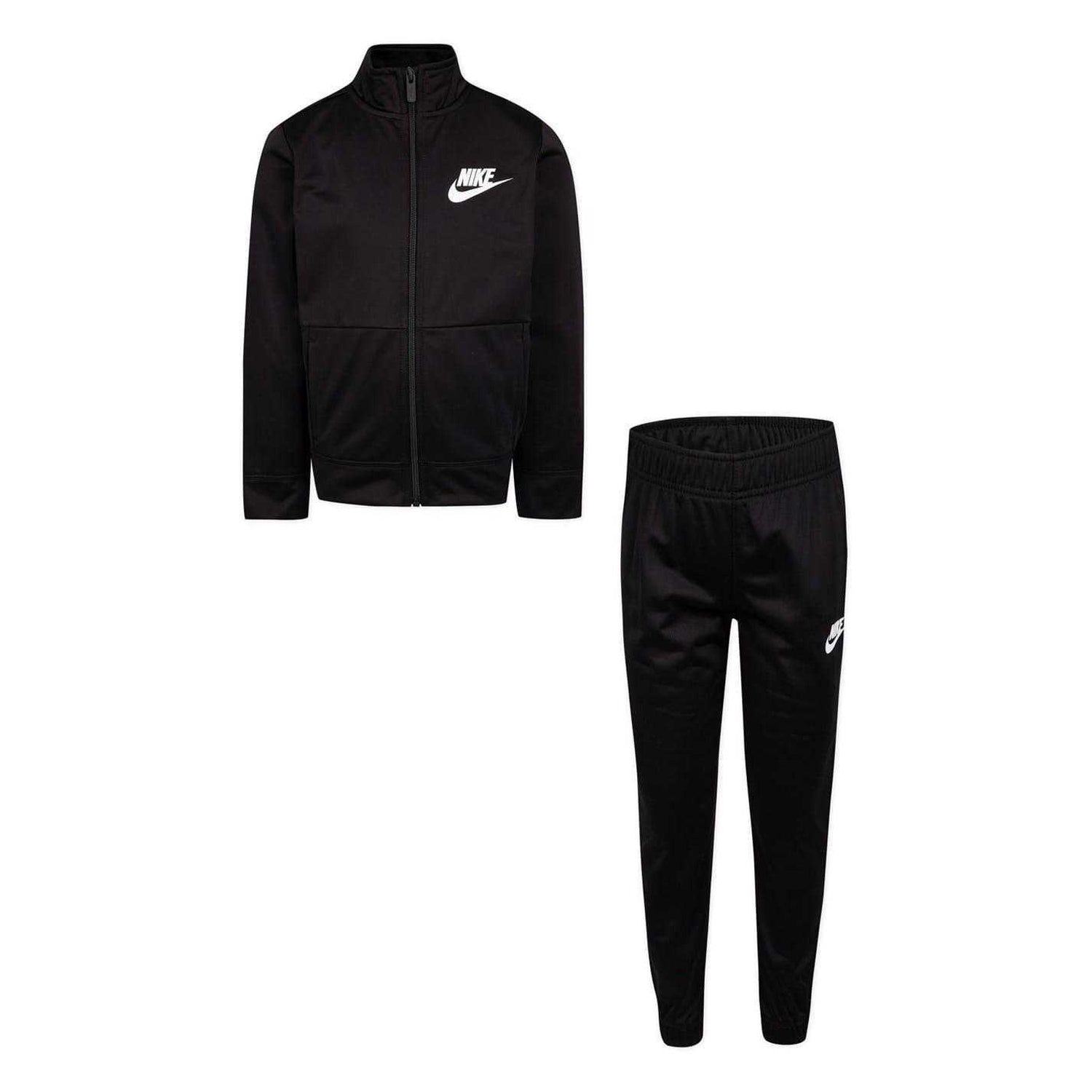 Black-White - Front - Nike Boys Swoosh Polyester Tracksuit