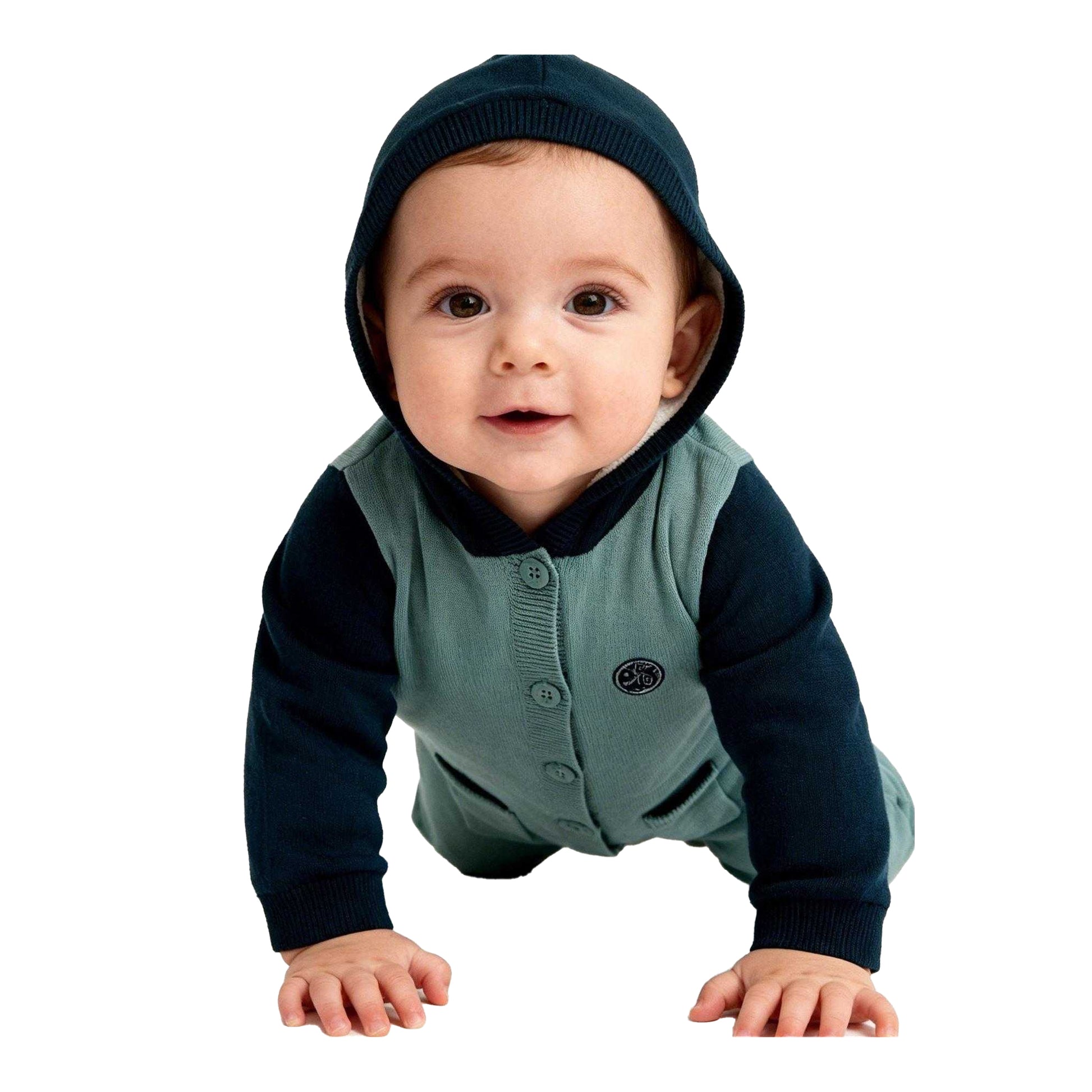 Green - Side - Pretty Green Baby Jumpsuit