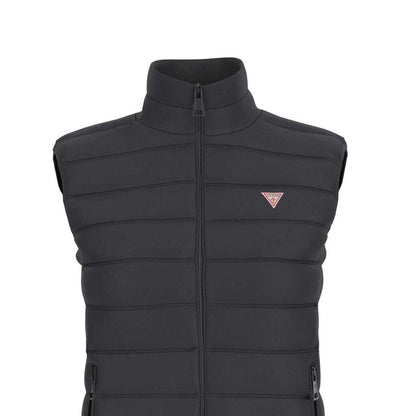 Jet Black - Side - Guess Womens-Ladies Quilted Gilet