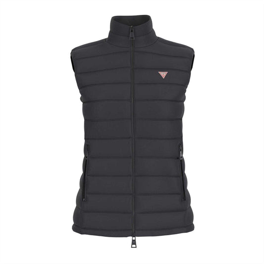 Jet Black - Front - Guess Womens-Ladies Quilted Gilet