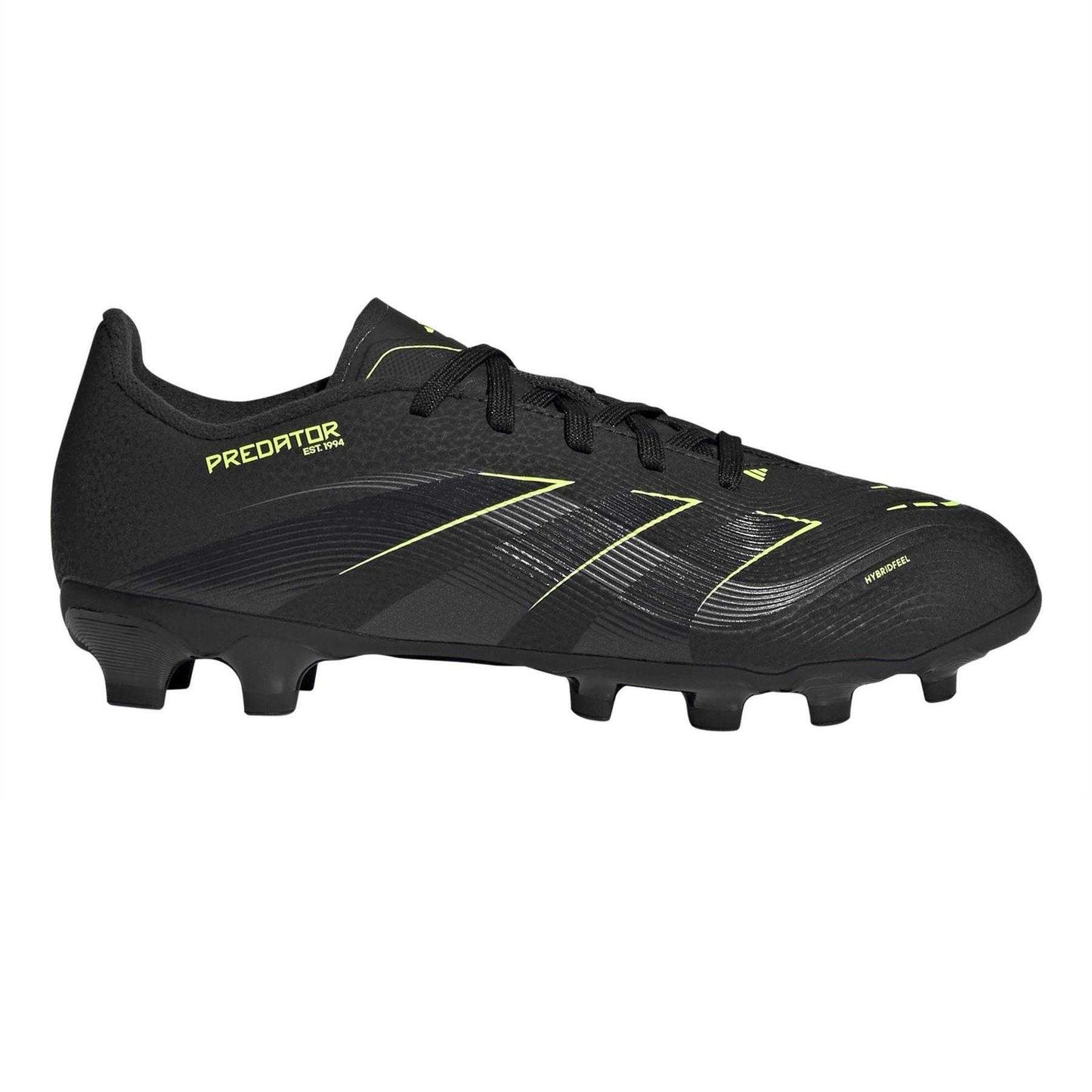 Black-Carbon-Lemon - Front - Predator Childrens-Kids Predator League Cleated Firm Ground Football Boots