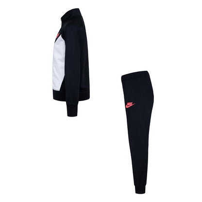 Black-White-Pink - Side - Nike Girls NSW Tracksuit Set