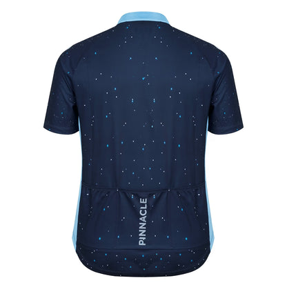 Blue - Back - Pinnacle Mens Starry Sky Cycling Jersey