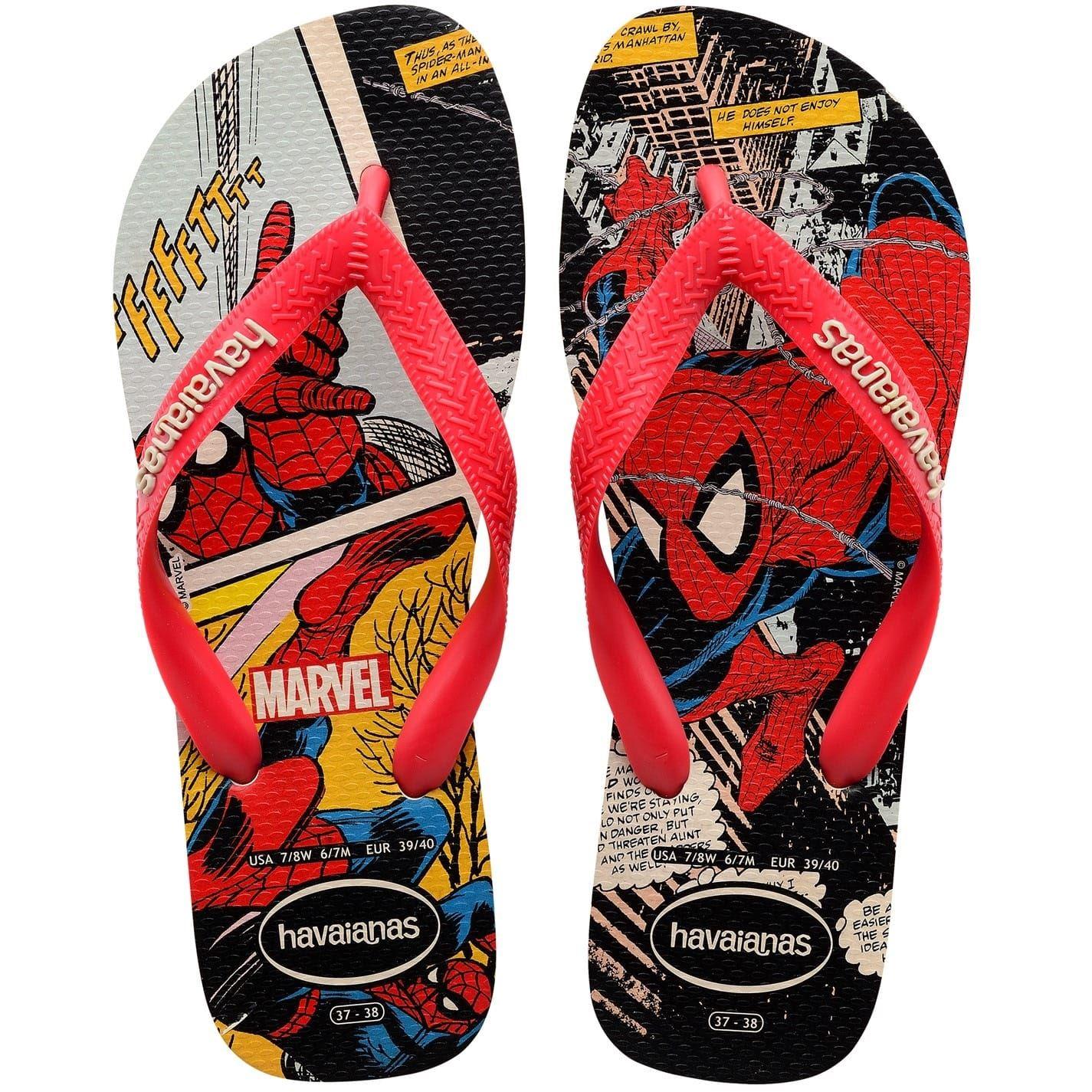Beige - Back - Havaianas Childrens-Kids Classic Iron Man Flat Flip Flops