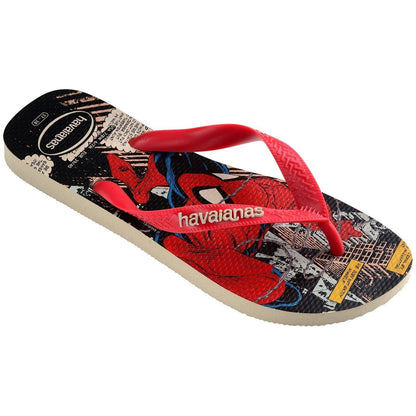 Beige - Side - Havaianas Childrens-Kids Classic Iron Man Flat Flip Flops