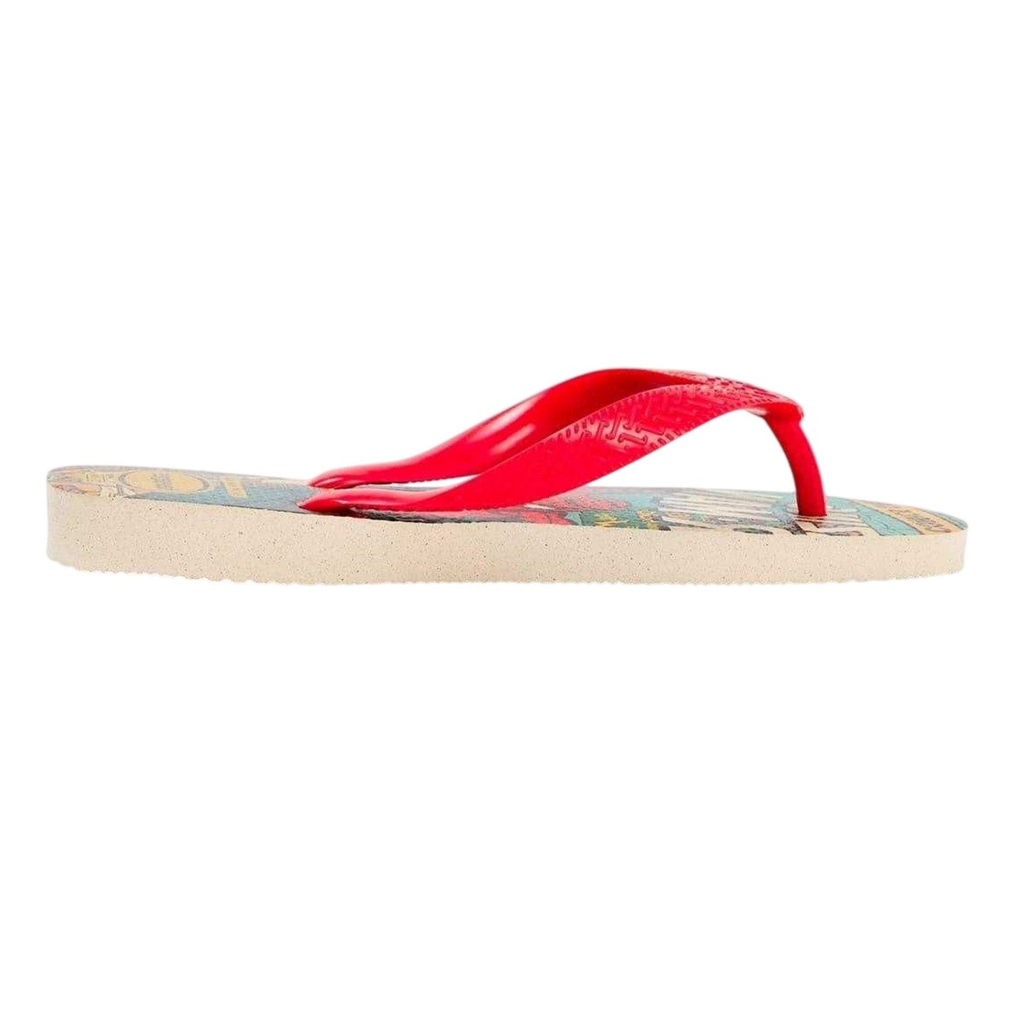 Beige-Ruby Red - Front - Havaianas Childrens-Kids Classic Iron Man Flat Flip Flops