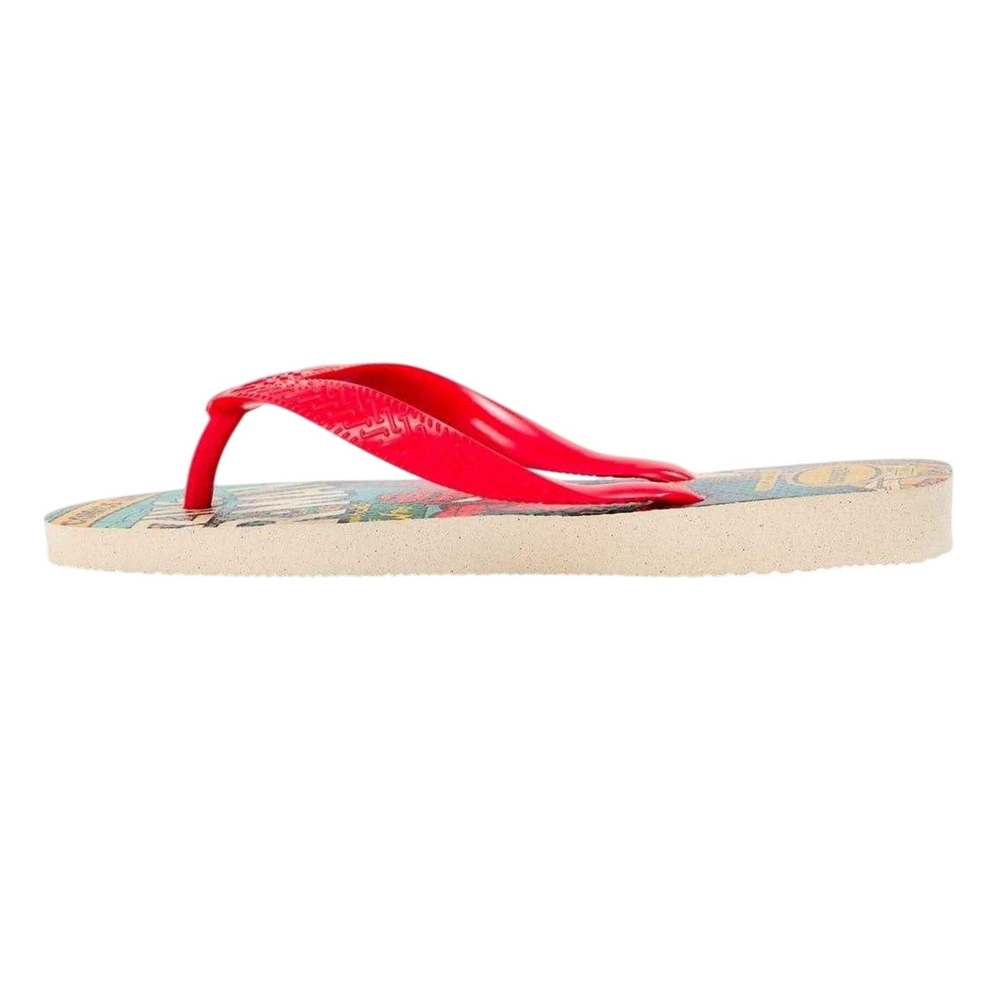 Beige-Ruby Red - Back - Havaianas Childrens-Kids Classic Iron Man Flat Flip Flops