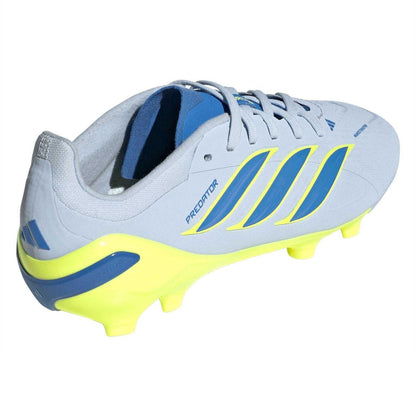 Blue-Yellow - Back - Adidas Childrens-Kids Predator Elite Firm Ground Football Boots