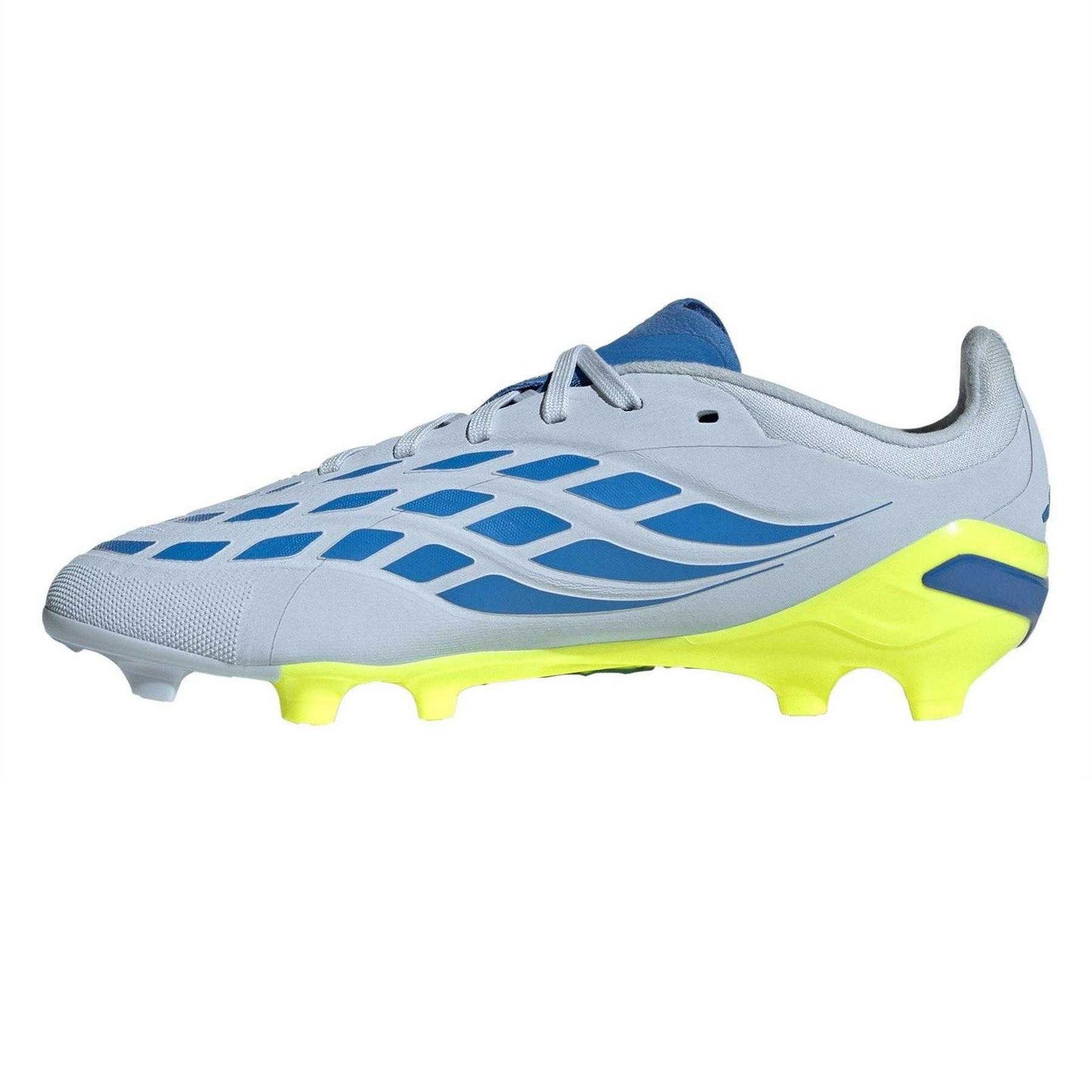 Blue-Yellow - Side - Adidas Childrens-Kids Predator Elite Firm Ground Football Boots