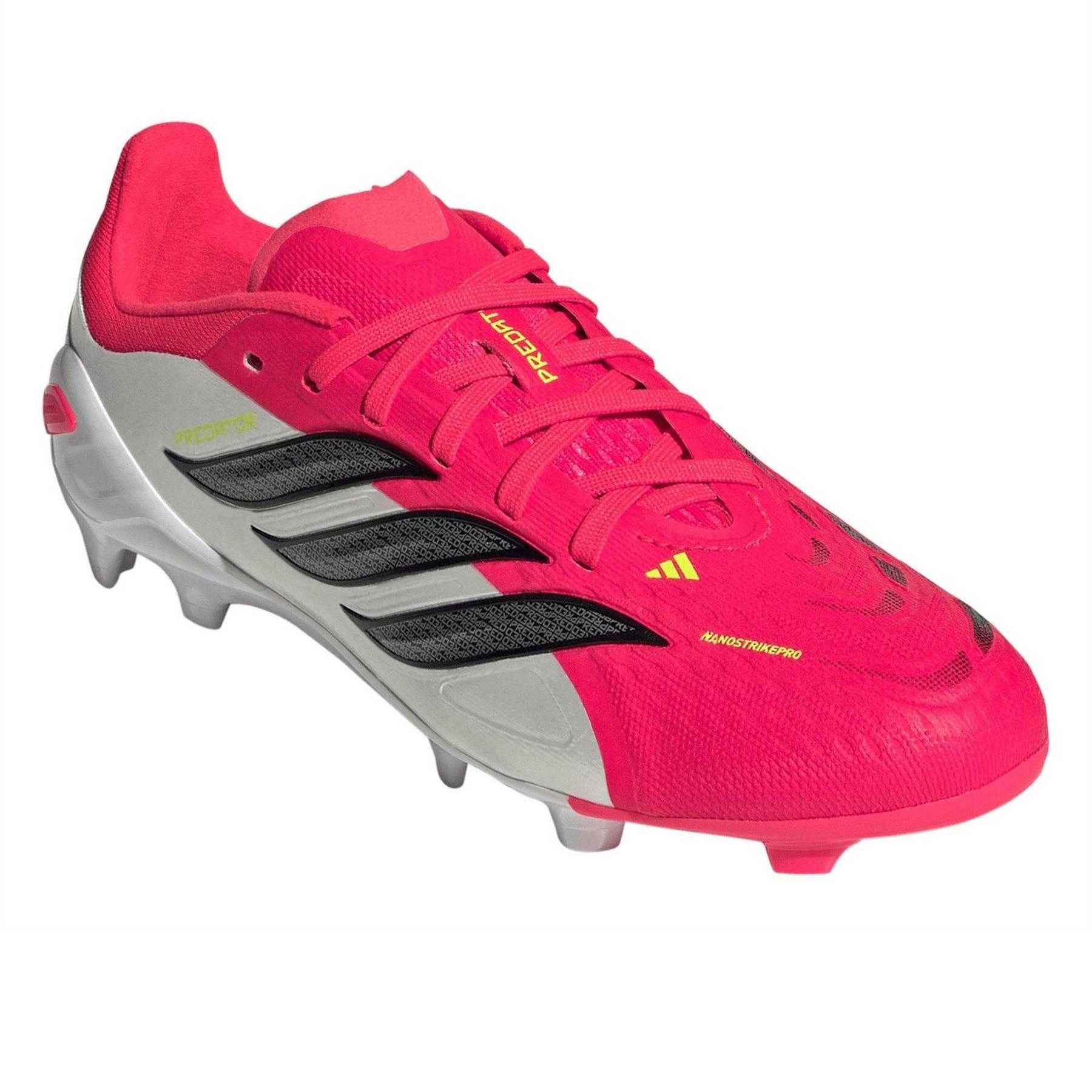 Red-White - Pack Shot - Adidas Childrens-Kids Predator Elite Firm Ground Football Boots