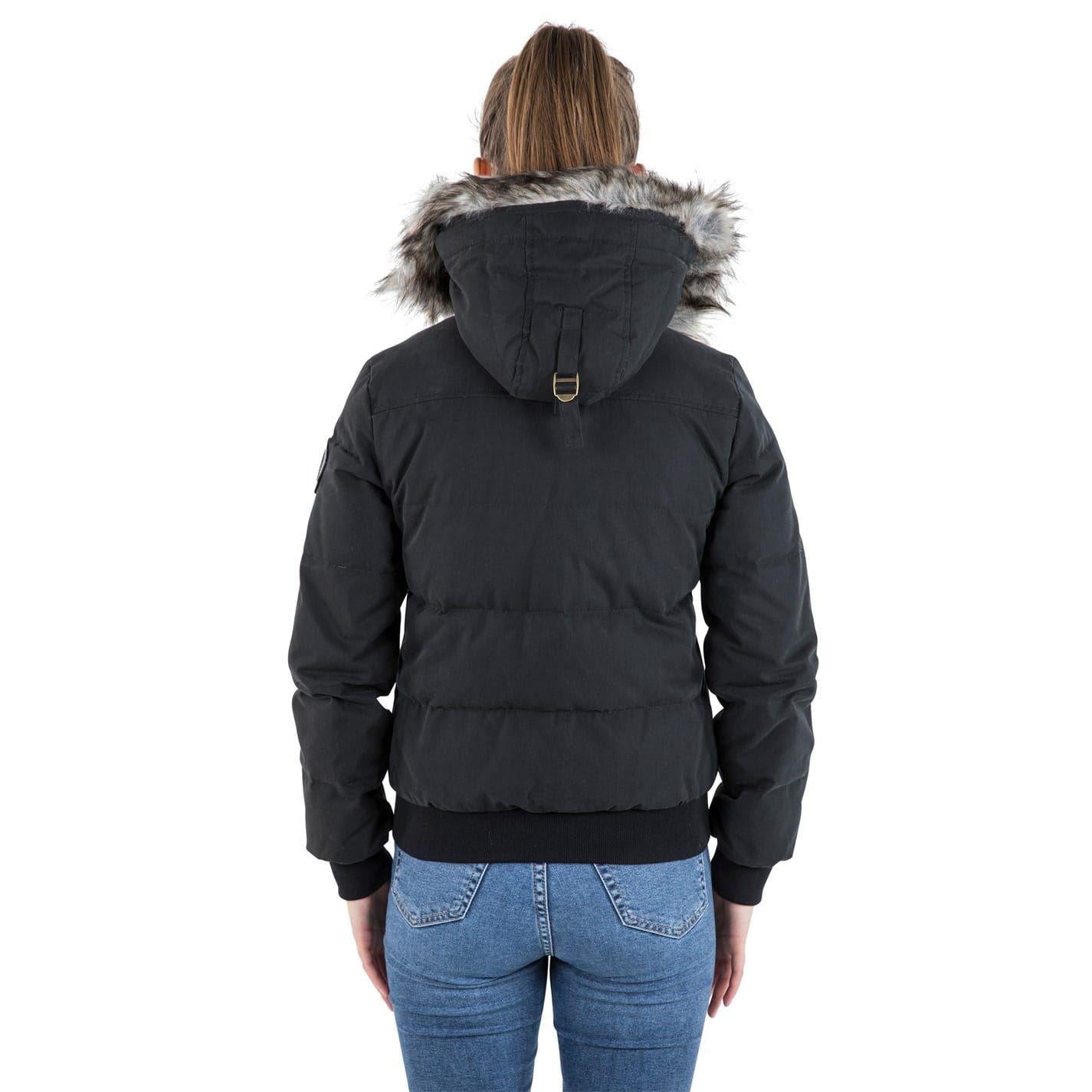 Black - Back - DLX Womens-Ladies Kendrick Hooded Down Jacket