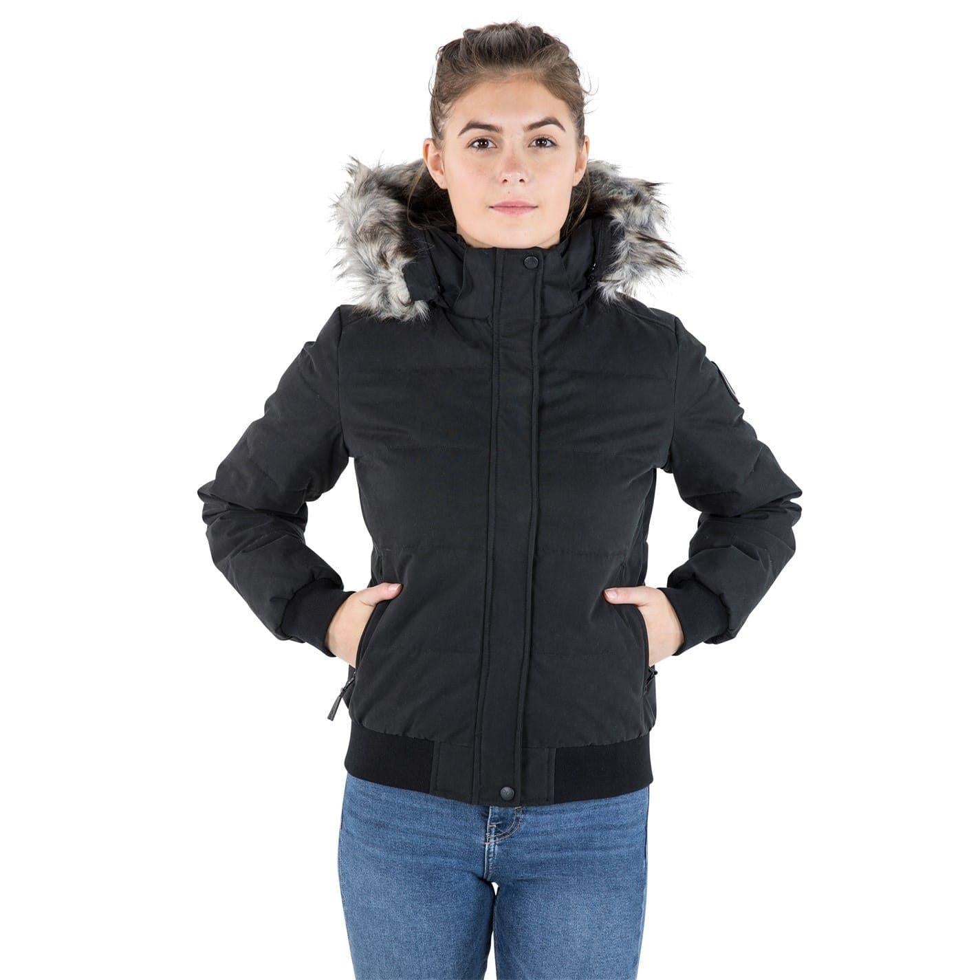 Black - Pack Shot - DLX Womens-Ladies Kendrick Hooded Down Jacket