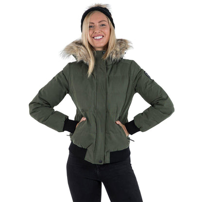 Moss - Pack Shot - DLX Womens-Ladies Kendrick Hooded Down Jacket