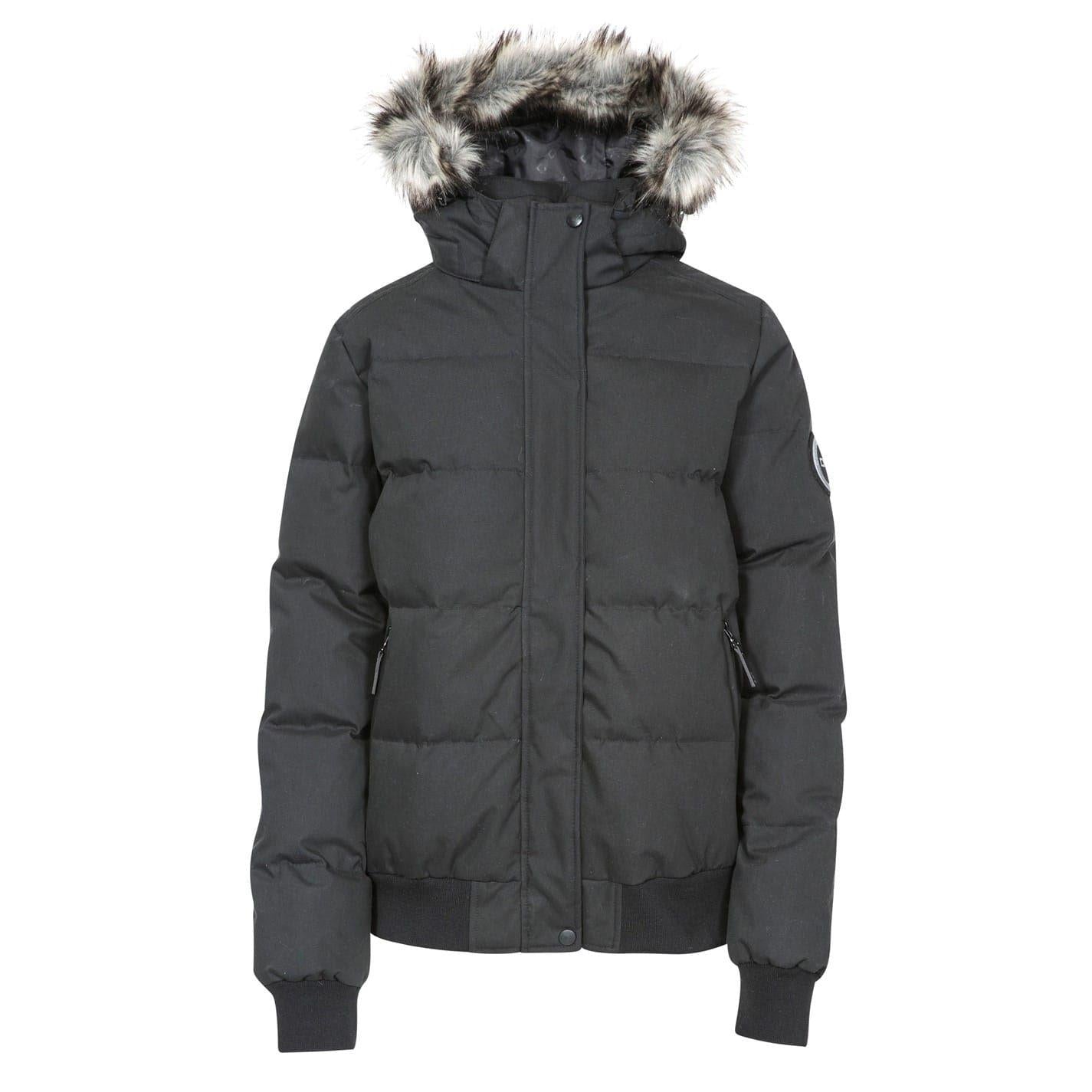 Black - Front - DLX Womens-Ladies Kendrick Hooded Down Jacket