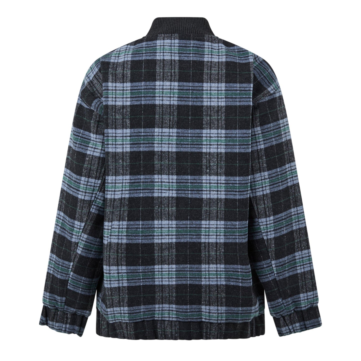 Blue - Back - Nobody´s Child Womens-Ladies Plaid Bomber Jacket