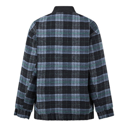 Blue - Back - Nobody´s Child Womens-Ladies Plaid Bomber Jacket