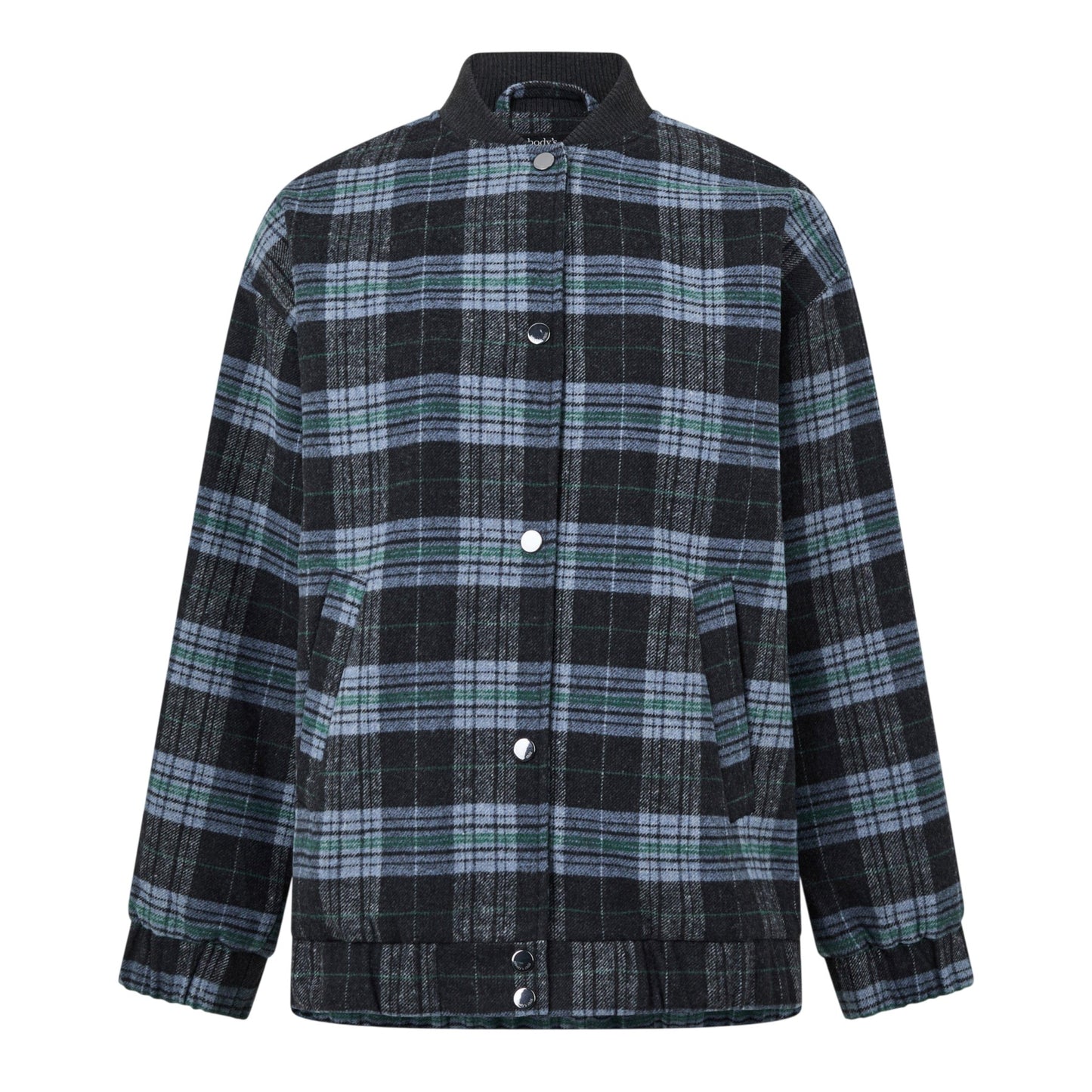 Blue - Front - Nobody´s Child Womens-Ladies Plaid Bomber Jacket