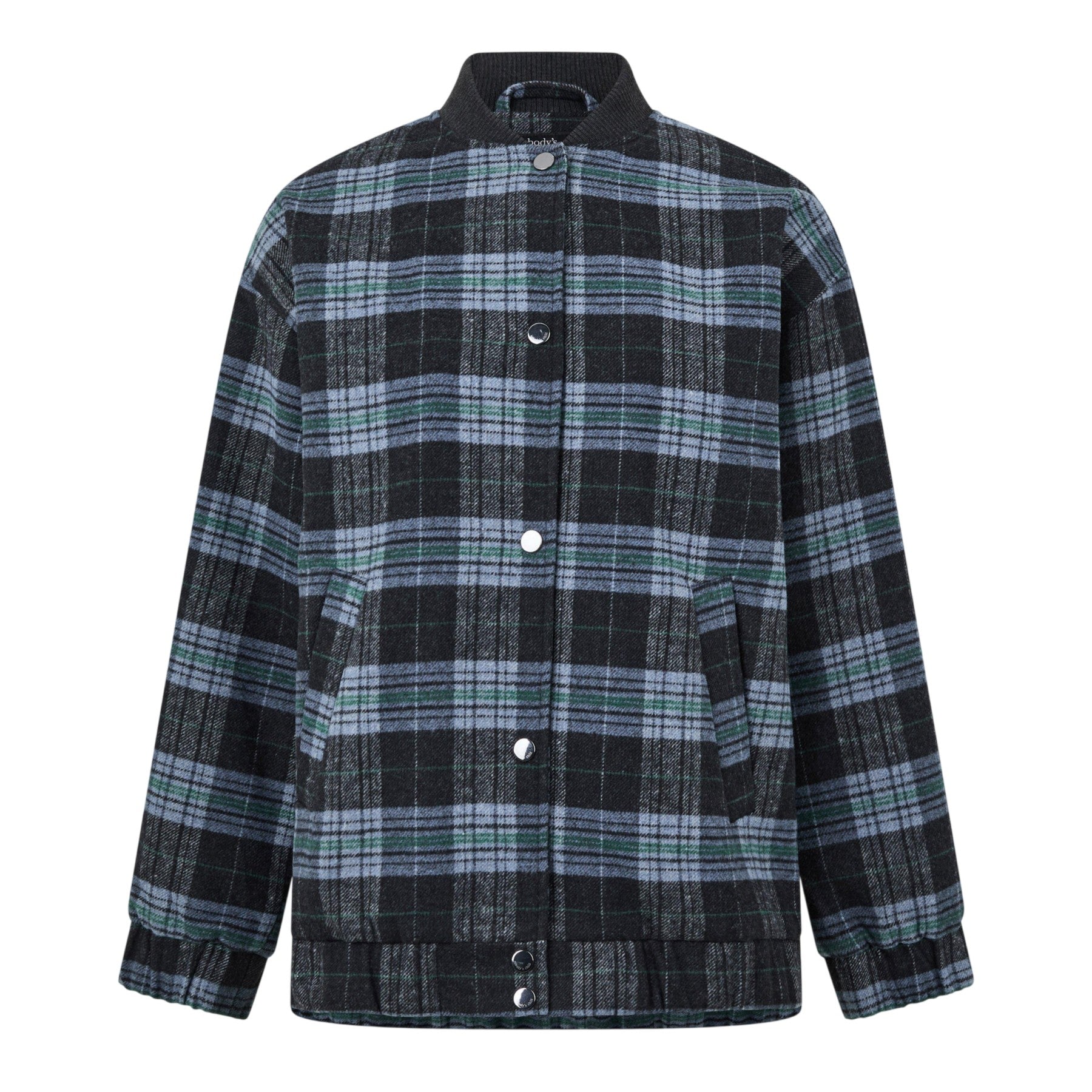 Blue - Front - Nobody´s Child Womens-Ladies Plaid Bomber Jacket