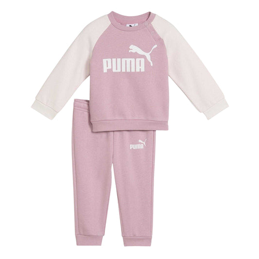 Pink - Front - Puma Baby Logo Fleece Raglan Tracksuit