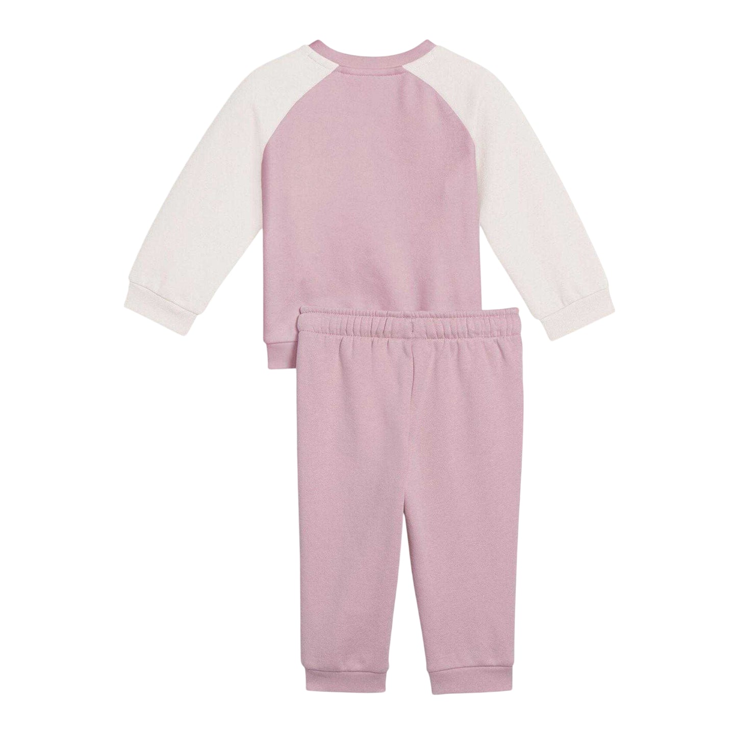 Pink - Back - Puma Baby Logo Fleece Raglan Tracksuit