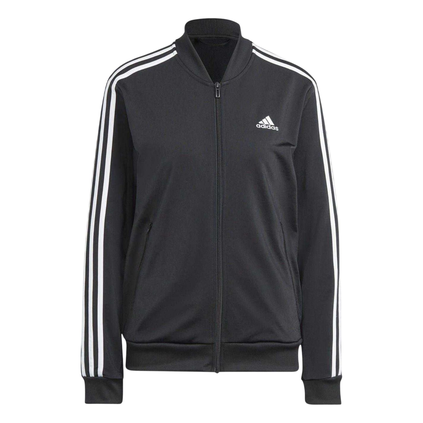 Black-White - Side - Adidas Womens-Ladies Back 2 Basics Tracksuit Set