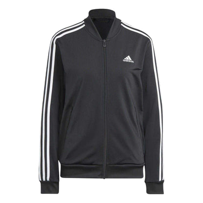 Black-White - Side - Adidas Womens-Ladies Back 2 Basics Tracksuit Set