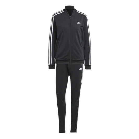 Black-White - Front - Adidas Womens-Ladies Back 2 Basics Tracksuit Set