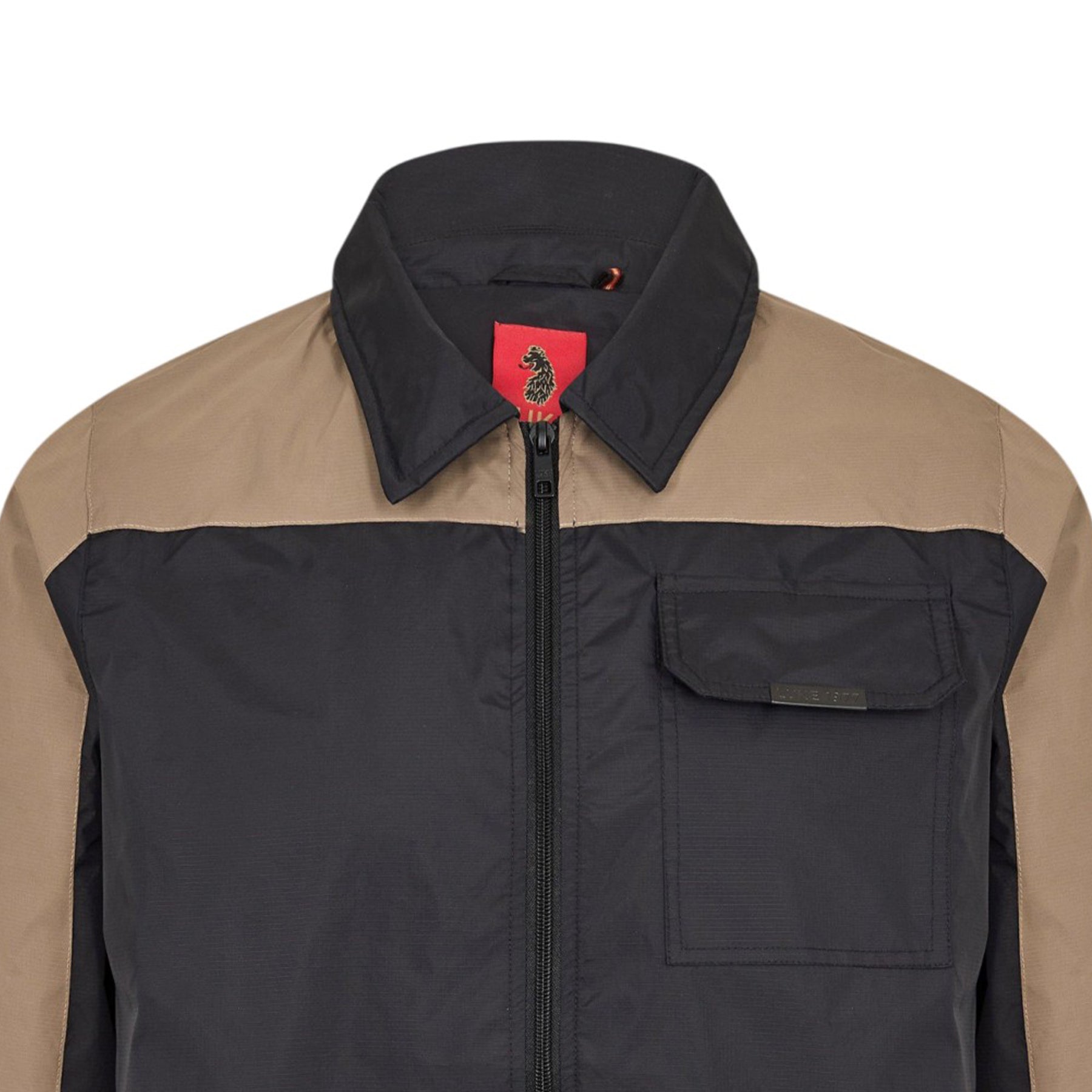 Black - Side - Luke Mens Colour Block Bomber Jacket