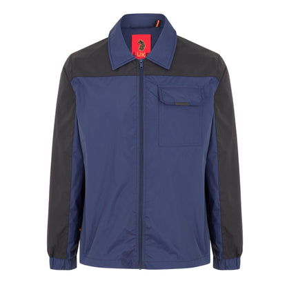 Black-Navy - Front - Luke Mens Colour Block Bomber Jacket