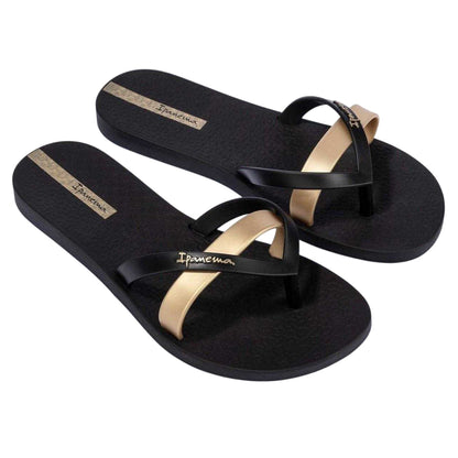 Black - Side - Ipanema Womens-Ladies Kirei Lightweight Flip Flops