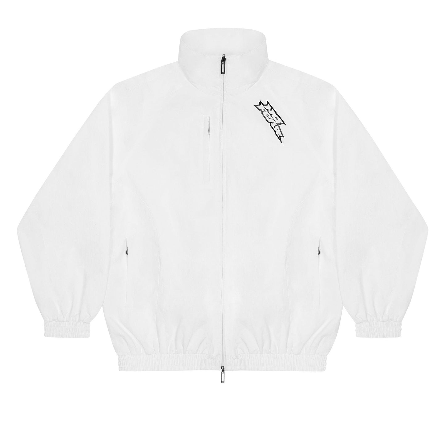 White - Front - No Fear Mens Funnel Neck Raglan Long-Sleeved Track Top