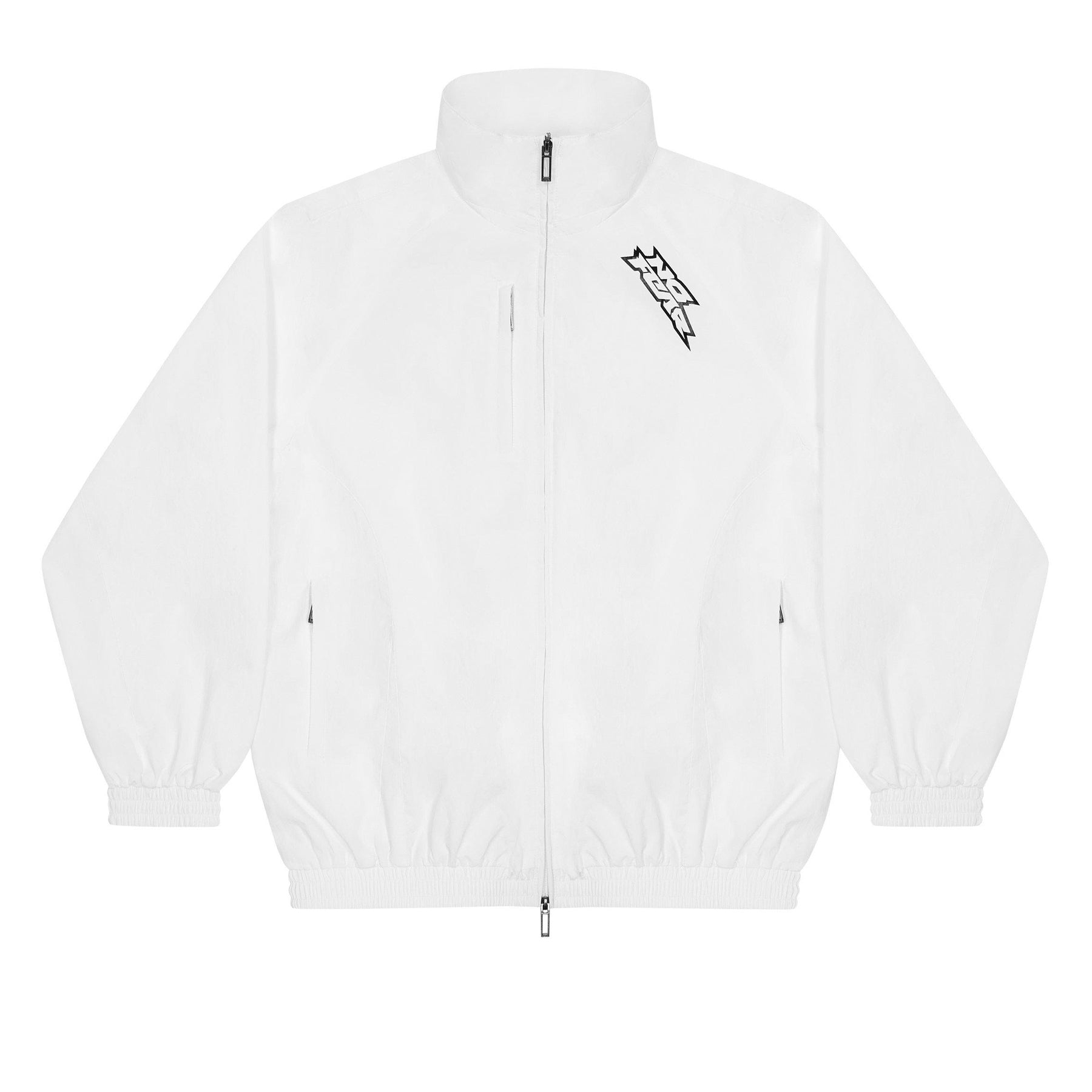 White - Front - No Fear Mens Funnel Neck Raglan Long-Sleeved Track Top