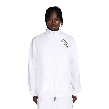 White - Lifestyle - No Fear Mens Funnel Neck Raglan Long-Sleeved Track Top