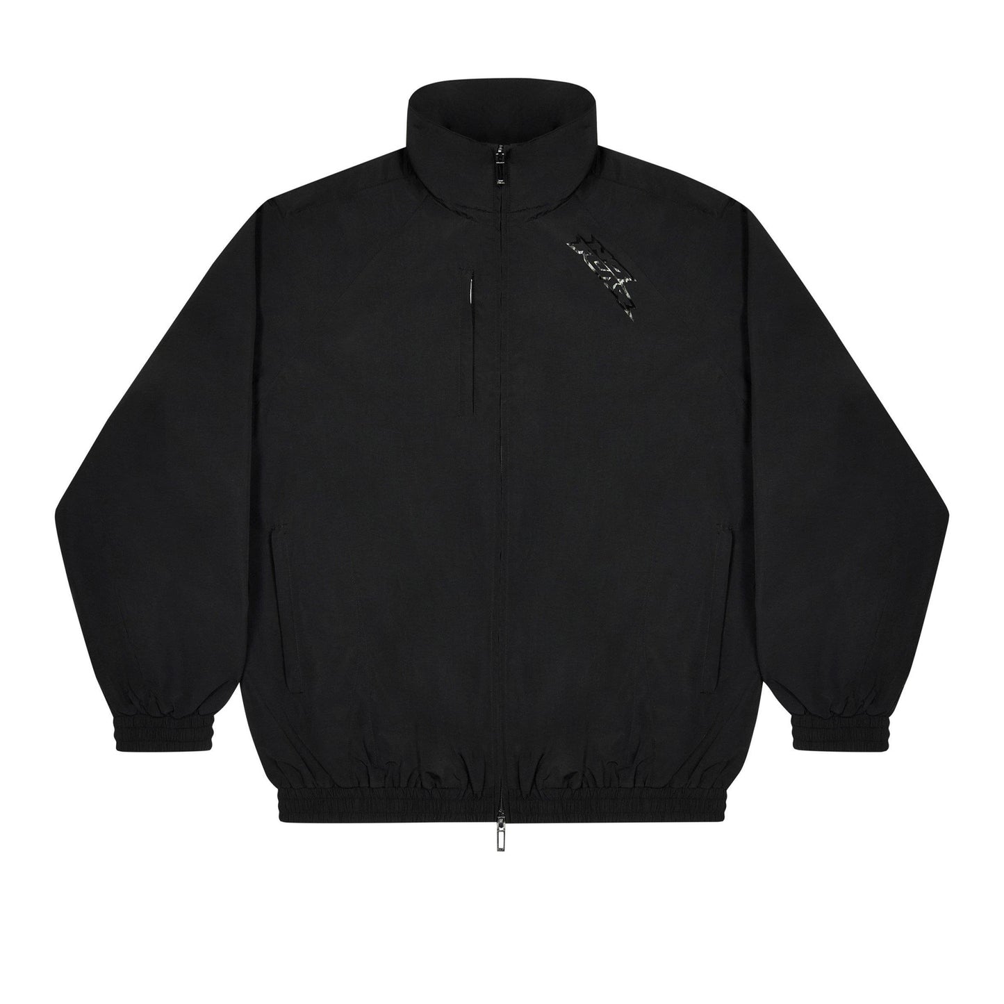 Black - Front - No Fear Mens Funnel Neck Raglan Long-Sleeved Track Top