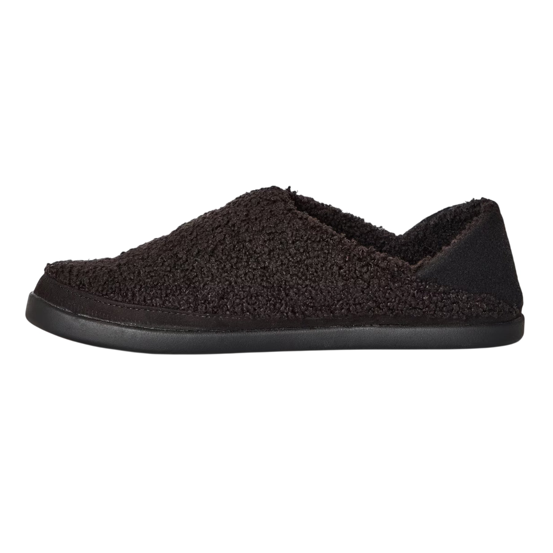 Black - Back - Toms Womens-Ladies Faux Shearling Flat Slippers