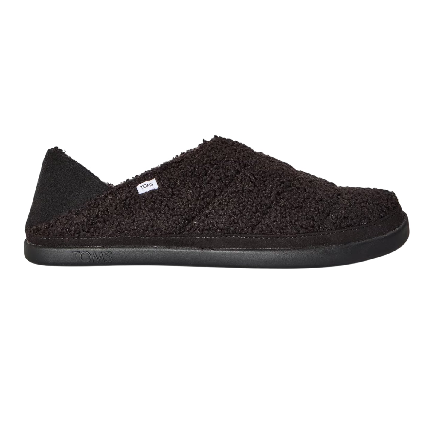 Black - Front - Toms Womens-Ladies Faux Shearling Flat Slippers