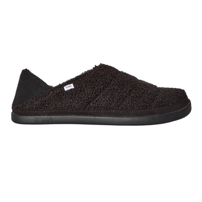 Black - Front - Toms Womens-Ladies Faux Shearling Flat Slippers