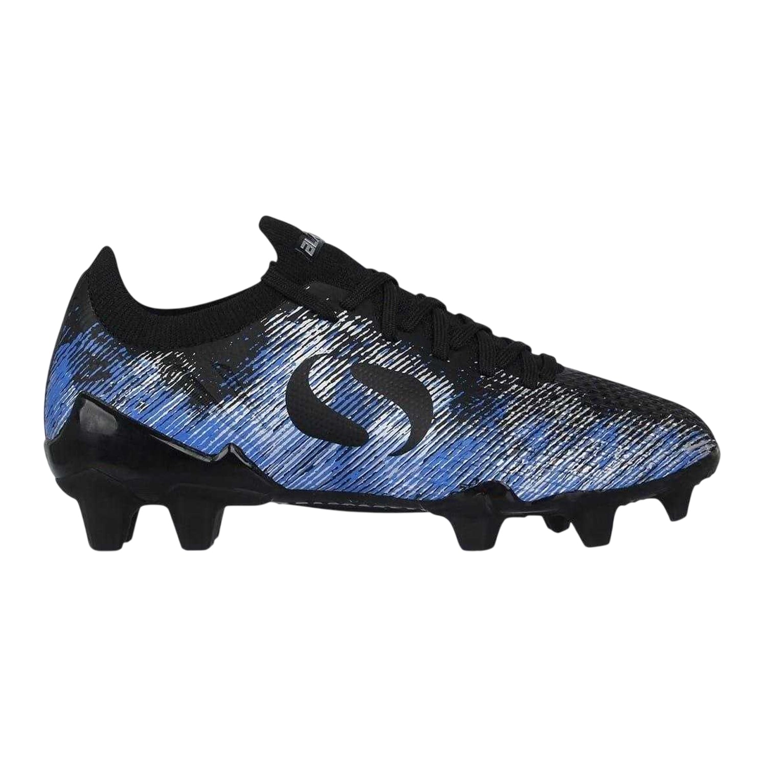 Black-Blue - Front - Sondico Childrens-Kids Sondico Blaze Football Boots