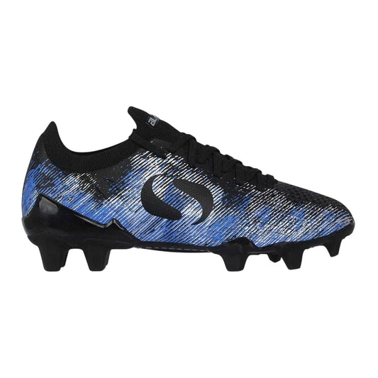 Black-Blue - Front - Sondico Childrens-Kids Sondico Blaze Football Boots