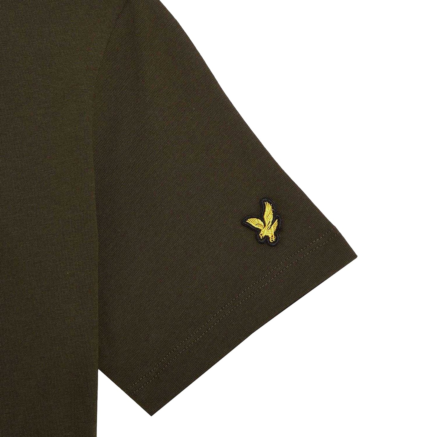 Olive - Back - Lyle & Scott Childrens-Kids Eagle Branded Sleeve T-Shirt