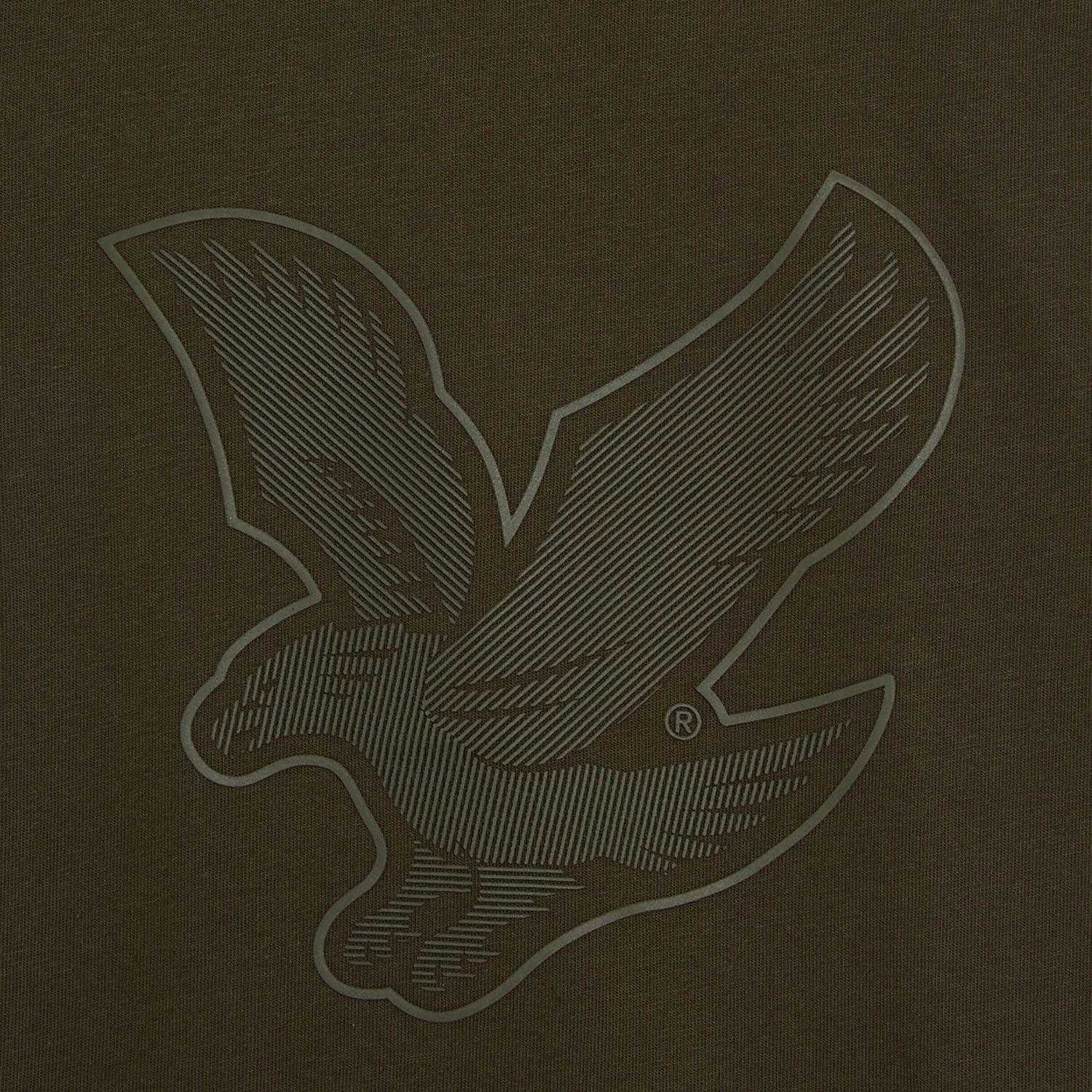 Olive - Side - Lyle & Scott Childrens-Kids Eagle Branded Sleeve T-Shirt