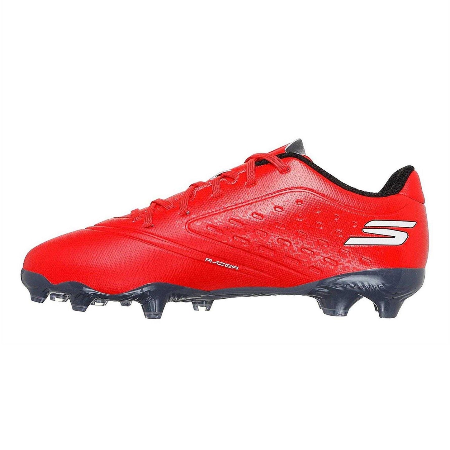 Red-Black - Side - Skechers Childrens-Kids Razor Firm Ground Football Boots