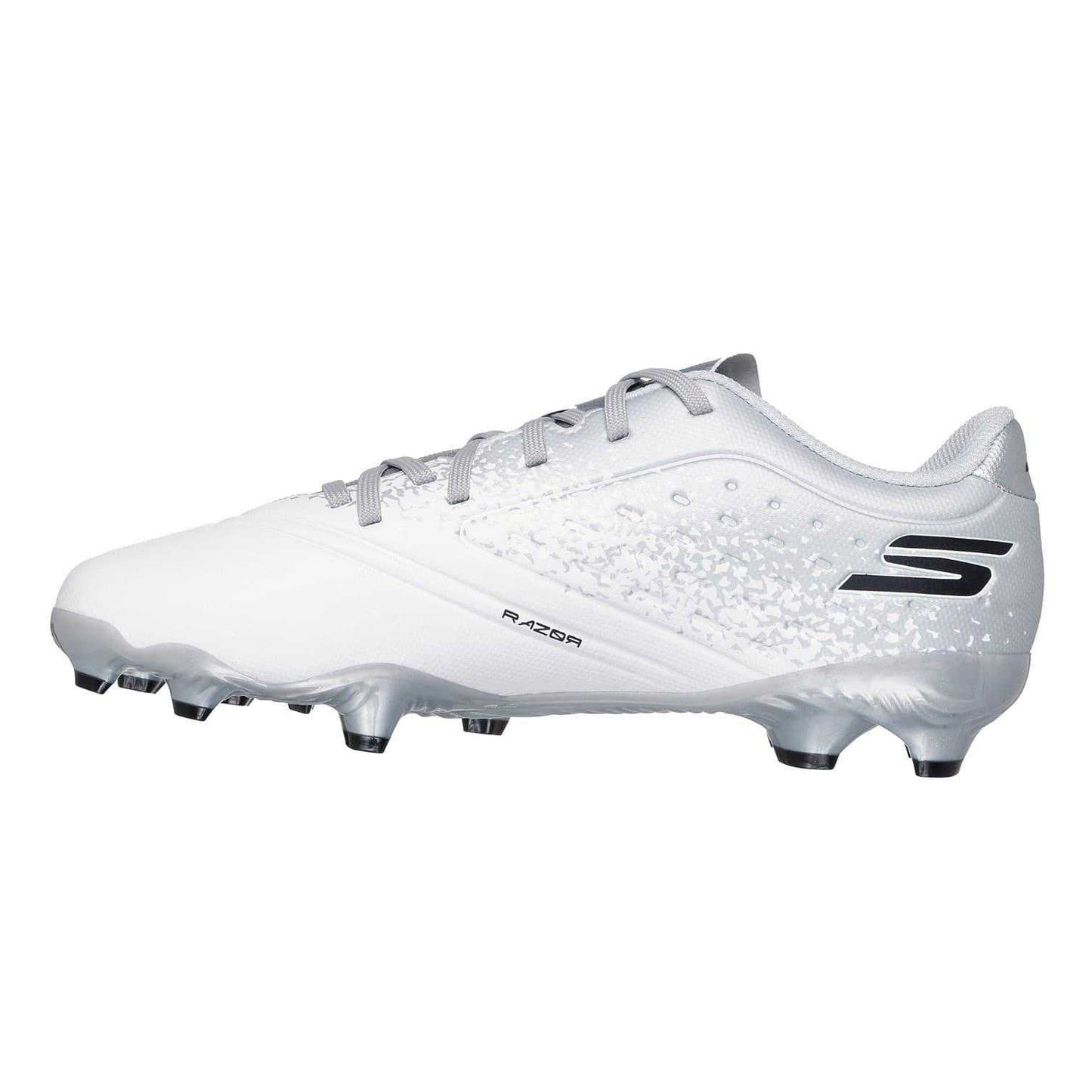 White - Back - Skechers Childrens-Kids Razor Firm Ground Football Boots