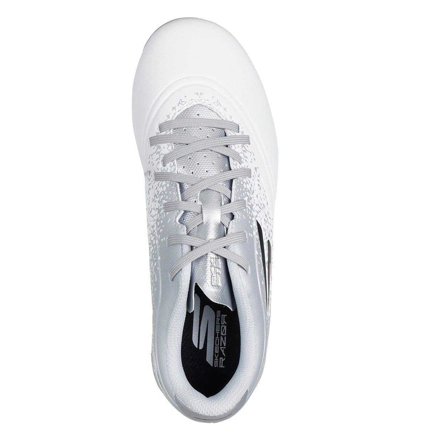 White - Side - Skechers Childrens-Kids Razor Firm Ground Football Boots