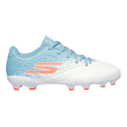White-Blue - Front - Skechers Childrens-Kids Razor Firm Ground Football Boots