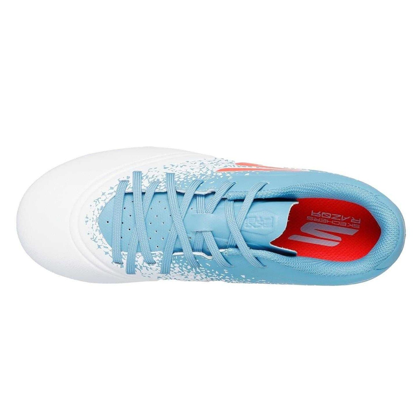 White-Blue - Side - Skechers Childrens-Kids Razor Firm Ground Football Boots