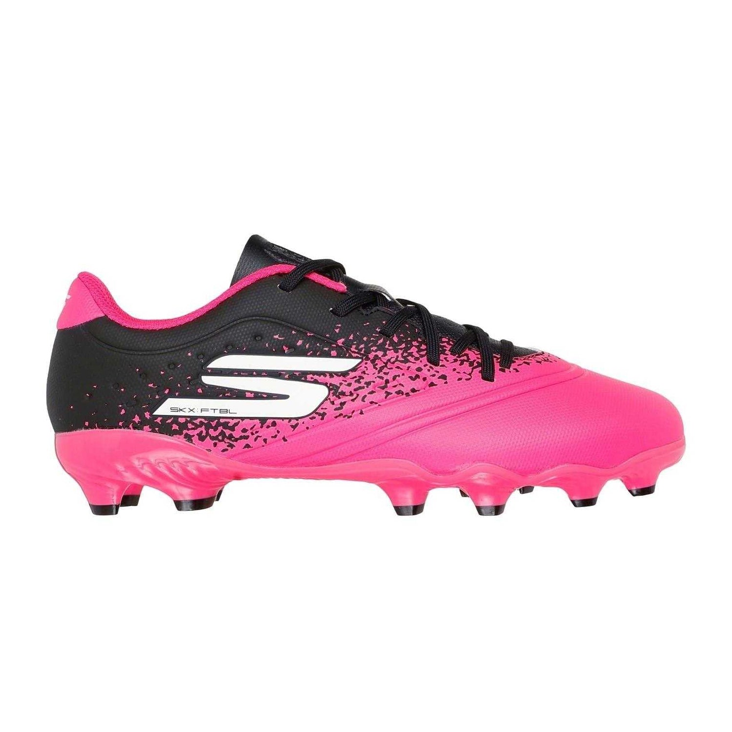 Pink-Black - Back - Skechers Childrens-Kids Razor Firm Ground Football Boots